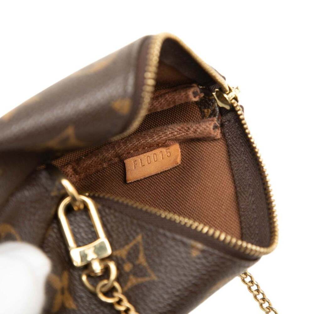 LOUIS VUITTON Brown Monogram Leather Pochette Pouch - Picture 5 of 6